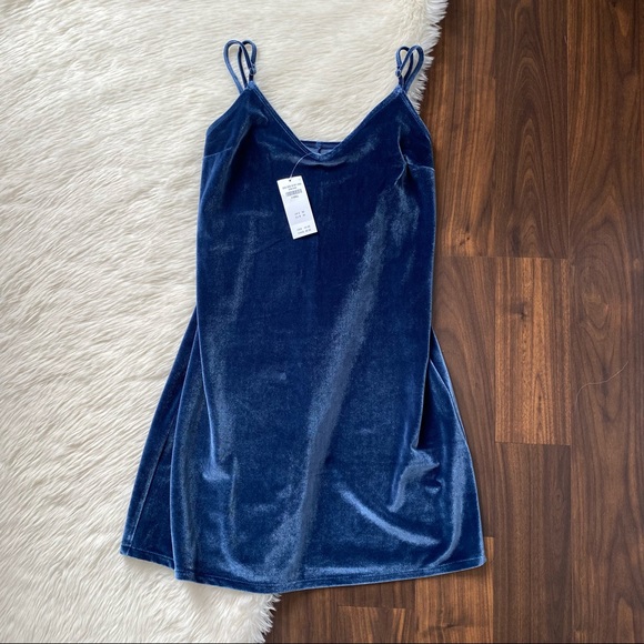 hollister blue velvet dress Vintage 90s Hollister Women's XS Floral